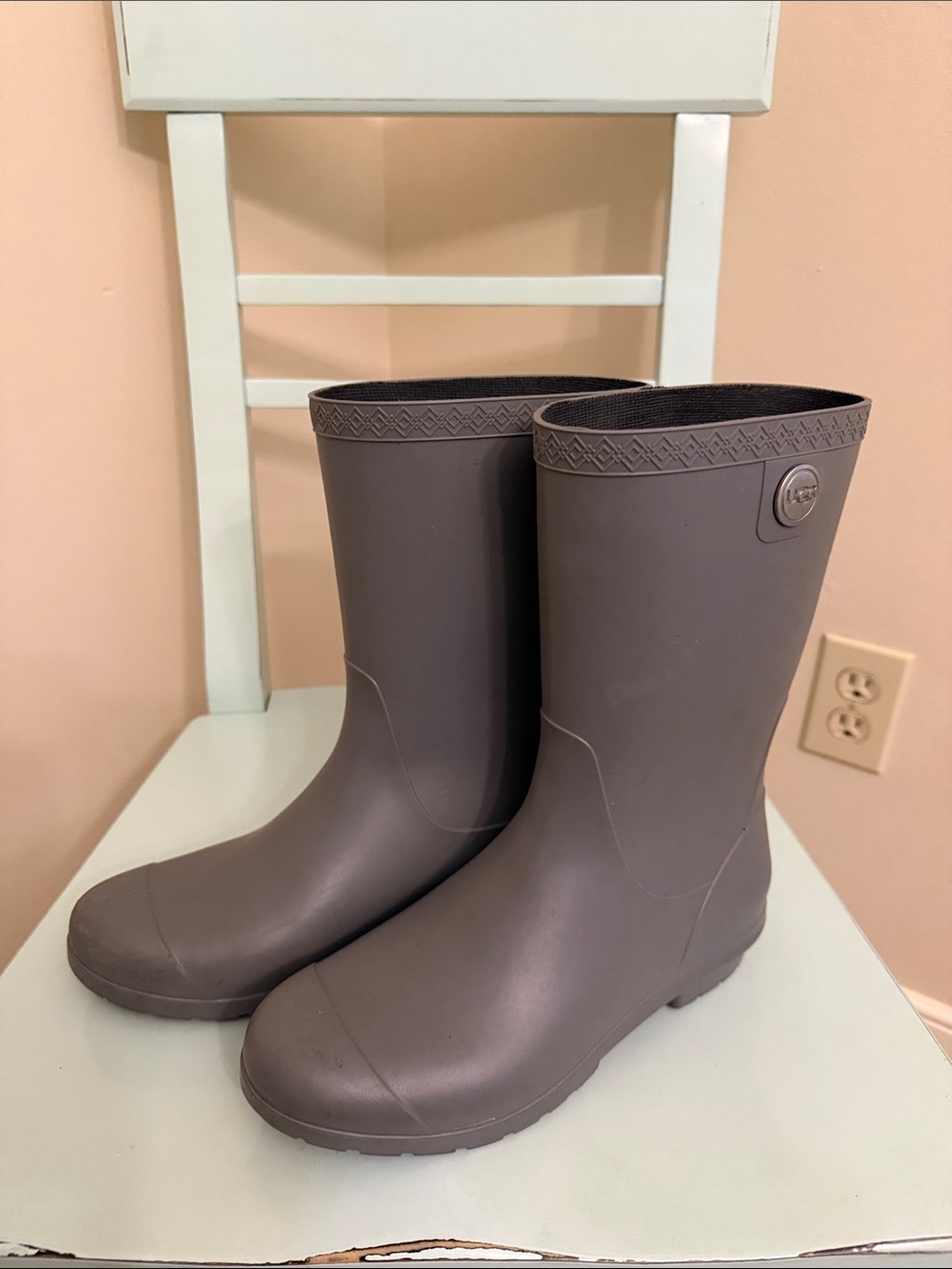 UGG Women's Sienna Matte Rain Boots- Grey - Size 7